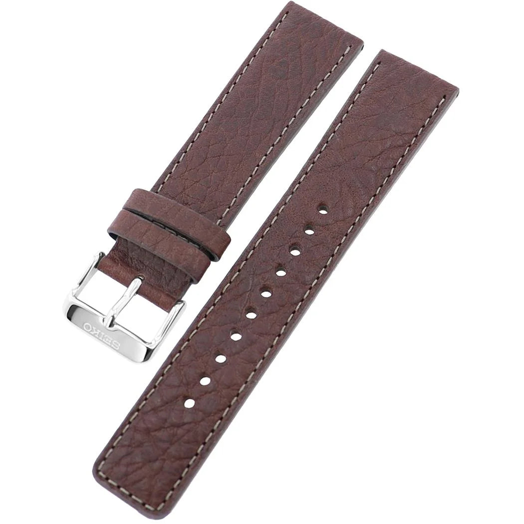 Original Seiko Brown Leather Band For SNKP27 22mm