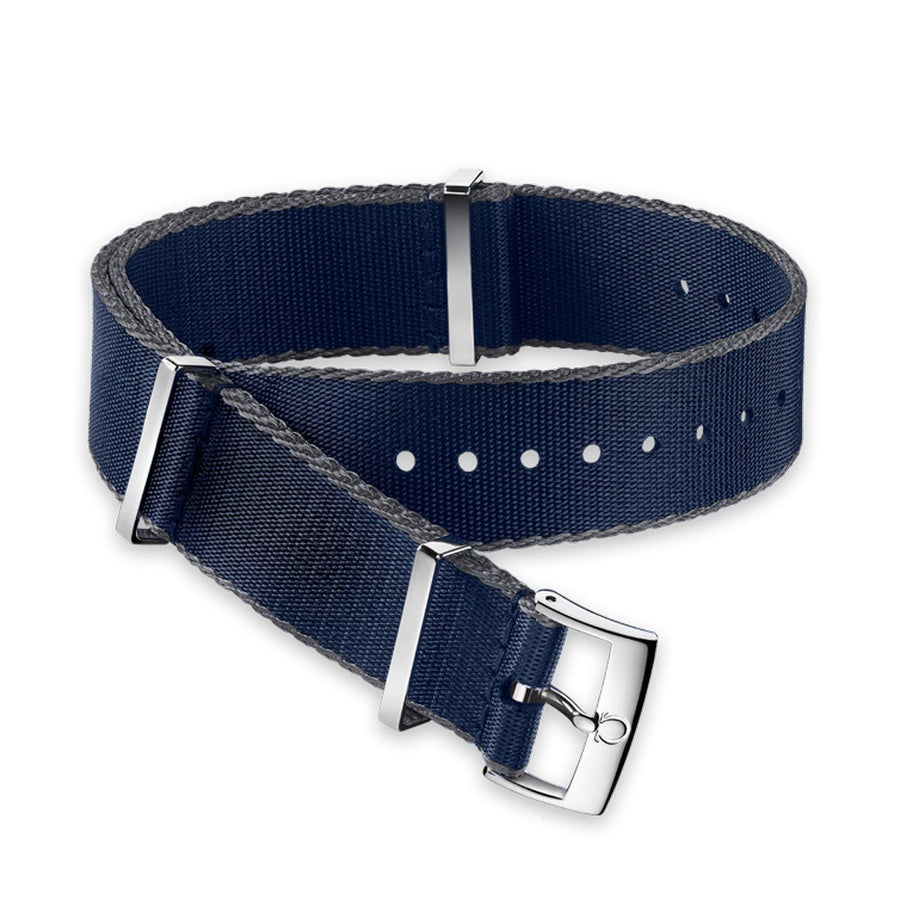 GENUINE OMEGA 20MM Polyamide blue grey-bordered STRAP image