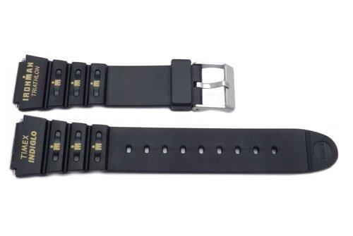 Timex Ironman Indiglo Triathlon Shock Black 18mm Rubber Watch Band