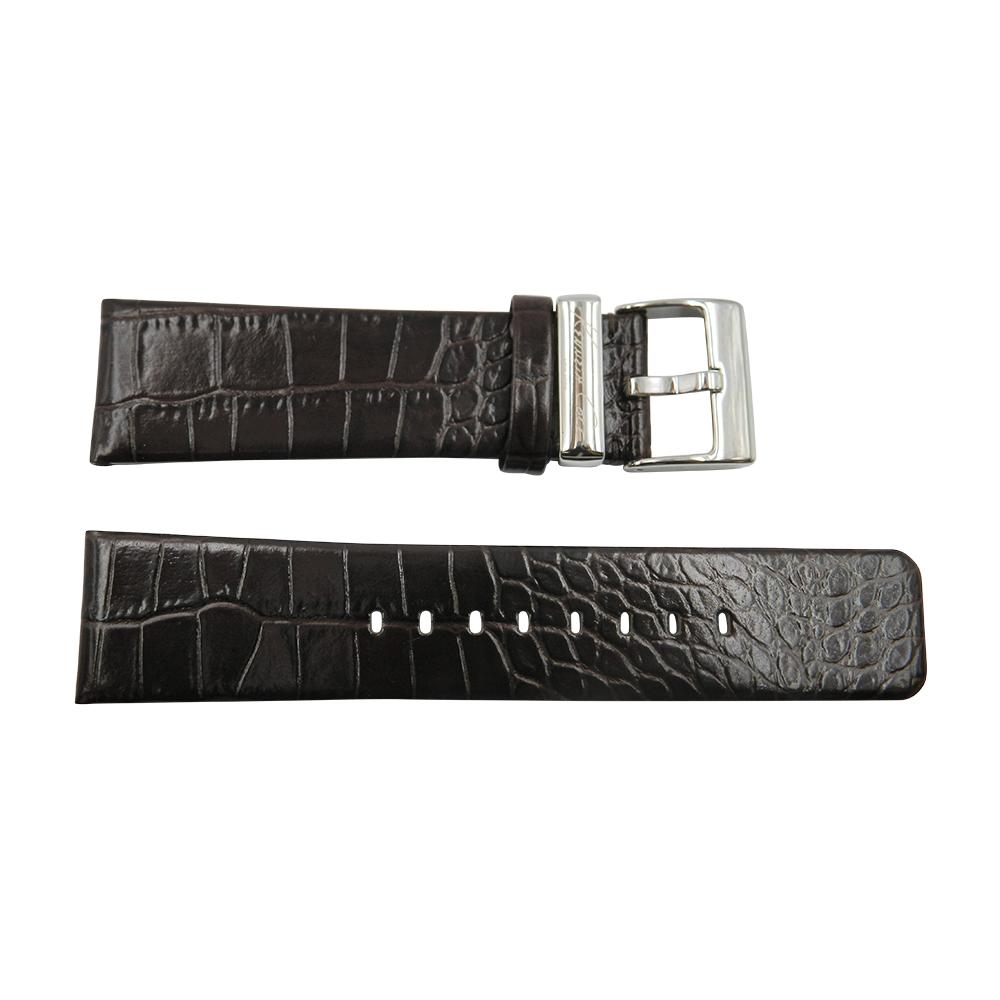 Kenneth Cole 24mm Brown Crocodile Grain Leather Strap image