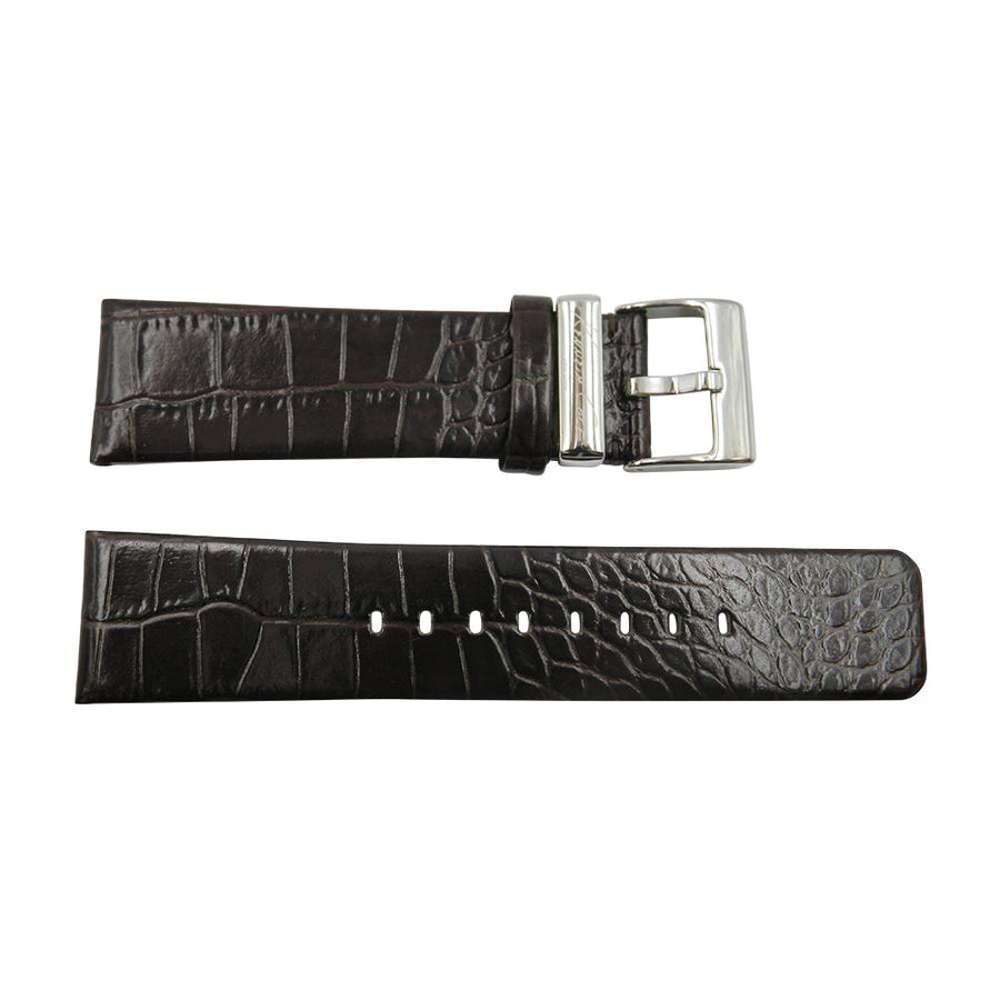 Kenneth Cole 24mm Brown Crocodile Grain Leather Strap image