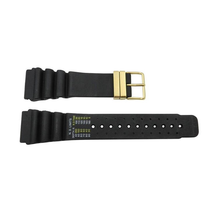 Genuine Citizen 24mm Black Rubber Divers Watch Strap image