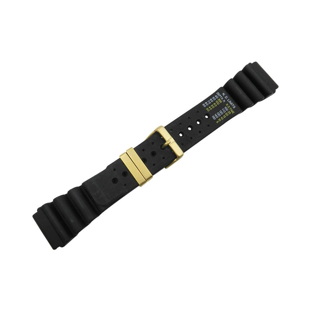 Genuine Citizen 24mm Black Rubber Divers Watch Strap image