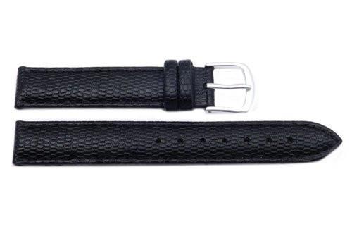 Hadley Roma Java Lizard Grain Black Textured Leather Watch Strap