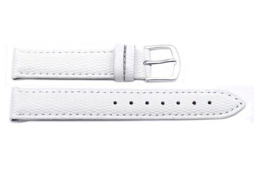 Hadley Roma Java Lizard Grain White Textured Leather Long Watch Strap