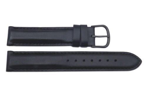 Genuine Swiss Army Black Smooth Leather 18mm Cavalry Gun Metal Buckle Watch Band