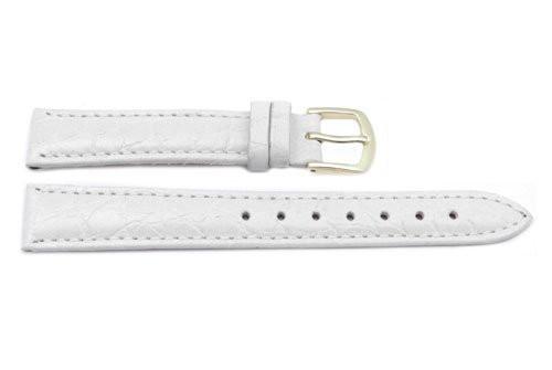 Hadley Roma Crocodile Grain White Textured Leather Watch Strap