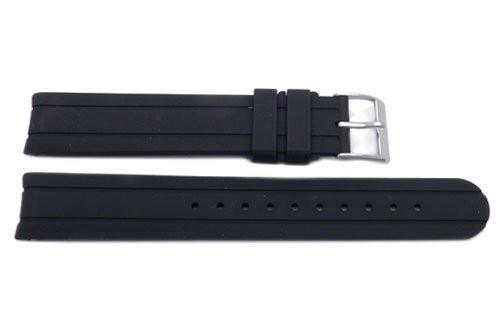 Swiss Army Genuine Rubber Black 16mm Officer's Self Winding Watch Strap