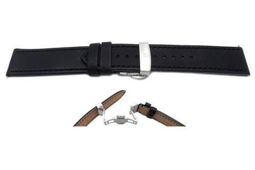 Swiss Army Genuine Leather Black Chrono Series Butterfly Clasp 22mm Watch Strap