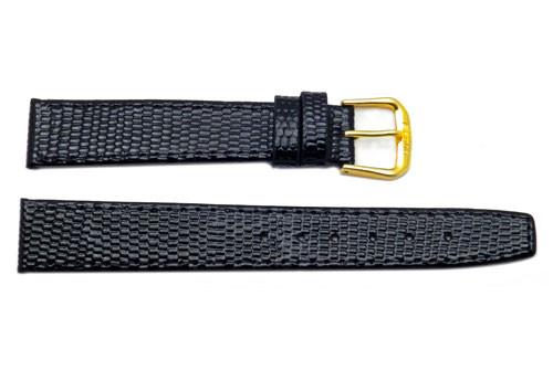 Lizard Grain Genuine Leather Flat Watch Band image