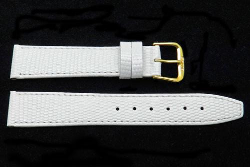 Lizard Grain Genuine Leather Flat Watch Band image