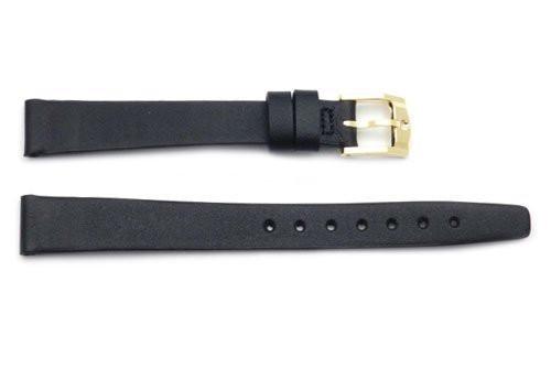 Genuine Movado 12mm Black Genuine Leather Smooth Flat Watch Strap