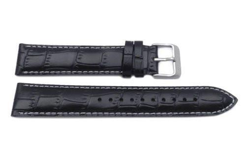 Seiko Black Genuine Textured Leather 19mm Watch Band