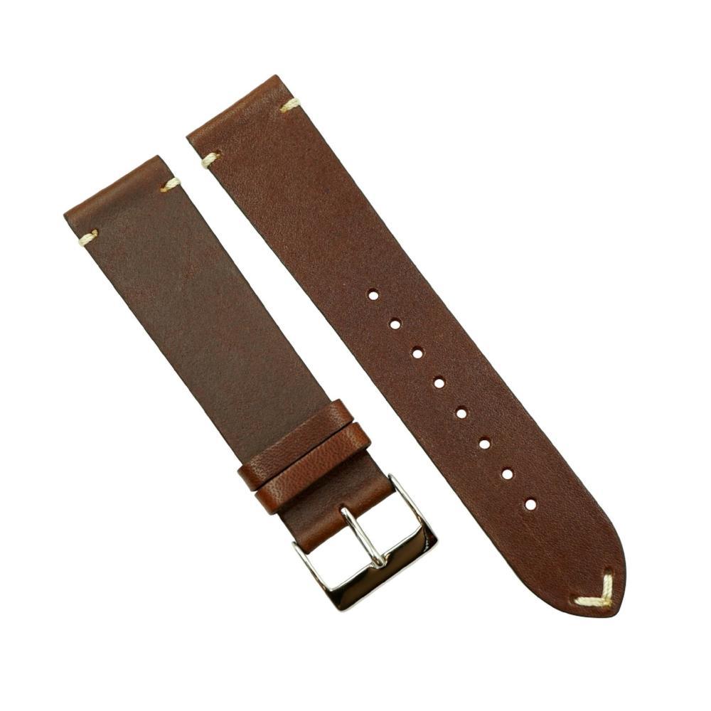 20mm Brown Horween Padded Vintage Leather Watch Band