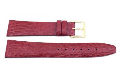 Red Genuine Leather Lizard Grain Watch Strap