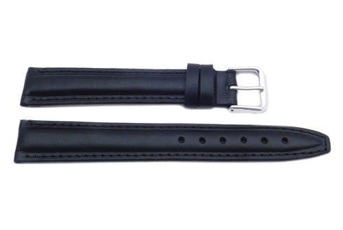 Black Oil Tanned Leather Long Ladies' Watch Strap