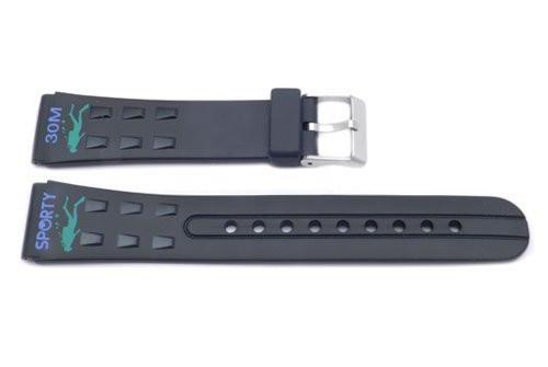 Black Sporty Waterproof 20mm Watch Band P3063