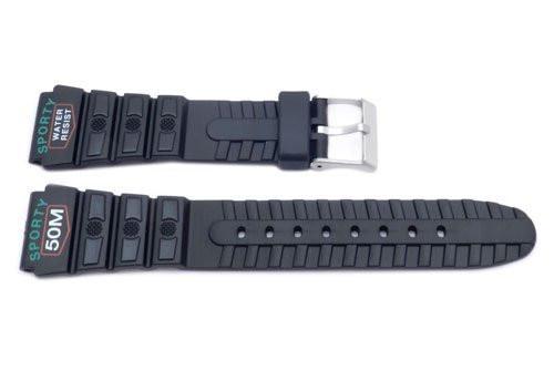 Black Casio Style Sporty 20mm Watch Band P3067