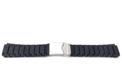 Black Resin PVD Style Watch Strap With Deployment Buckle