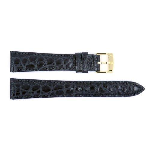 Genuine Movado Alligator Grain Calfskin Leather Black 18mm Watch Band image