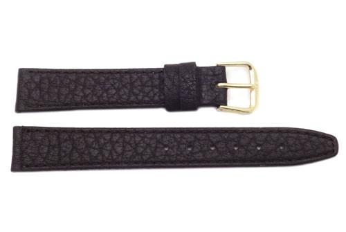 Classic Buffalo Leather Flat Watch Strap With Stitching image