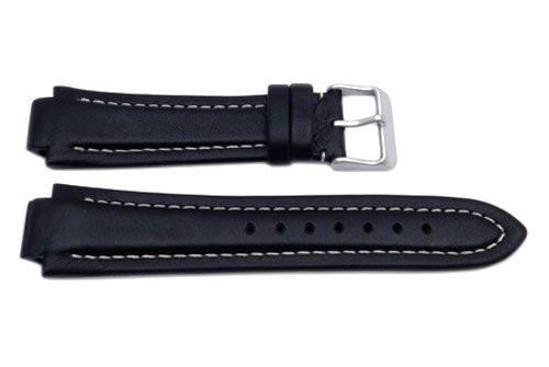 Swiss Army Black Leather Peak II Watch Strap