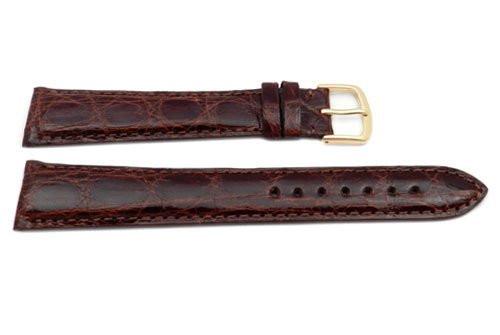 Hadley Roma Long Chestnut Genuine Crocodile Hypo Allergenic Watch Band