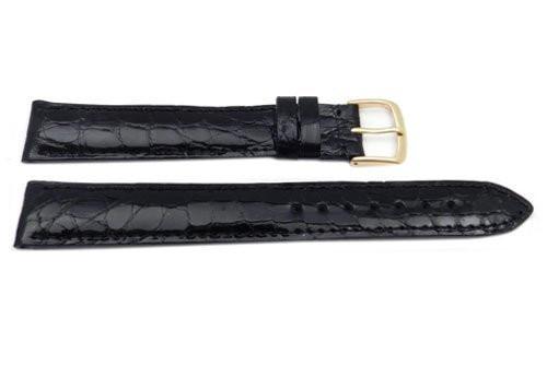 Hadley Roma Black Genuine Crocodile Hypo Allergenic Watch Band