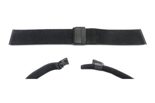 Hadley Roma Black Mesh Design Watch Strap