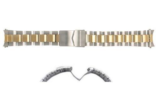 Hadley Roma Brushed Finish Dual Tone Rolex Oyster Style Watch Bracelet