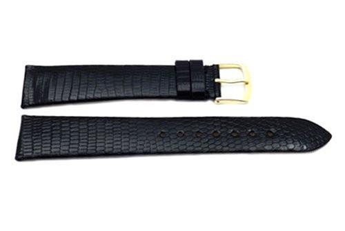 Hadley Roma Black Mens Genuine Java Lizard Watch Band