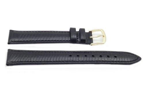 Hadley Roma Black Mens Lizard Grain Watch Band