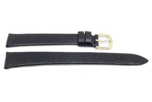 Hadley Roma Black Mens Genuine Lizard Short Watch Strap