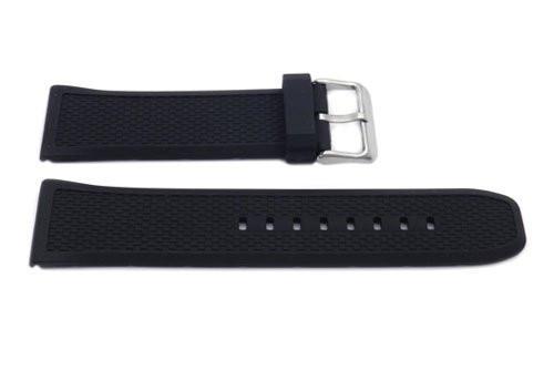 Black Silicone Mesh Design Watch Band