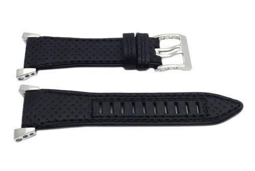 Seiko Black Leather Sportura Chronograph Watch Strap