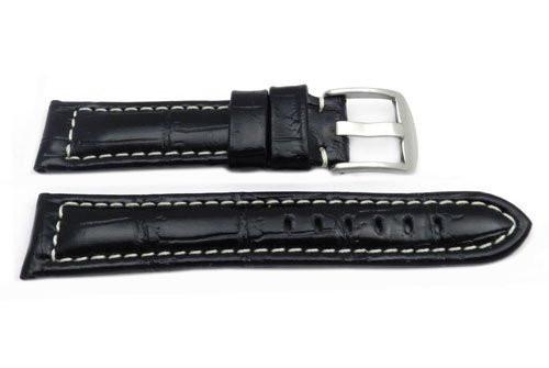 Black Alligator Grain Chrono Sport Design Watch Band