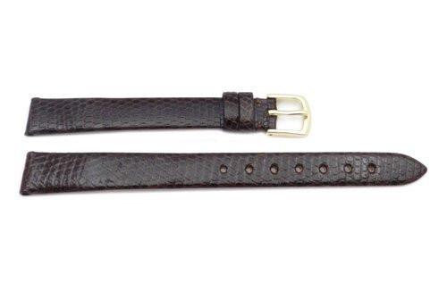 Hadley Roma Brown Genuine Round Grain Java Lizard Flat Ladies Long Watch Strap