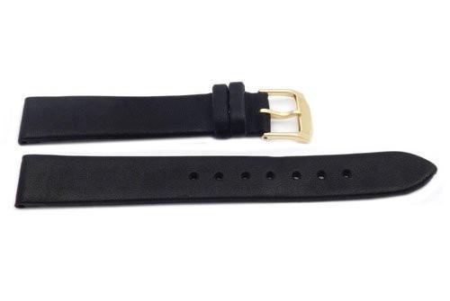 Hadley Roma Black Movado Style Genuine Calfskin Leather Watch Strap