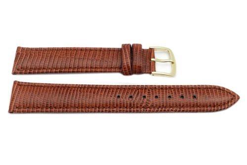 Hadley Roma Brown Long Mens' Lizard Grain Light Padding Watch Strap