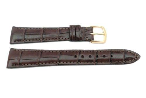 Hadley Roma Brown Rolex Style Genuine Alligator Square Grain Watch Strap