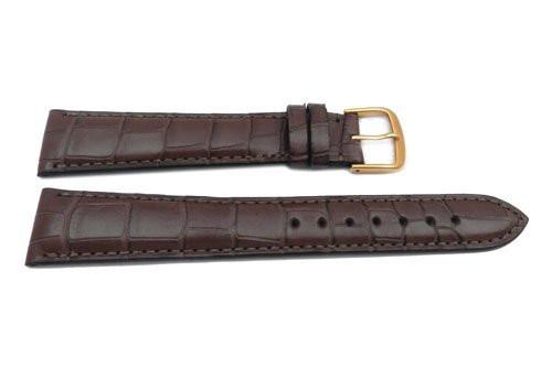 Hadley Roma Genuine Matte Alligator Cartier Style Chestnut Watch Band