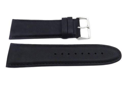 Genuine Smooth Leather Wide 26mm Black Watch Strap