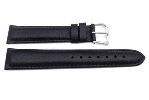 Genuine Textured Leather Matte Black Watch Strap