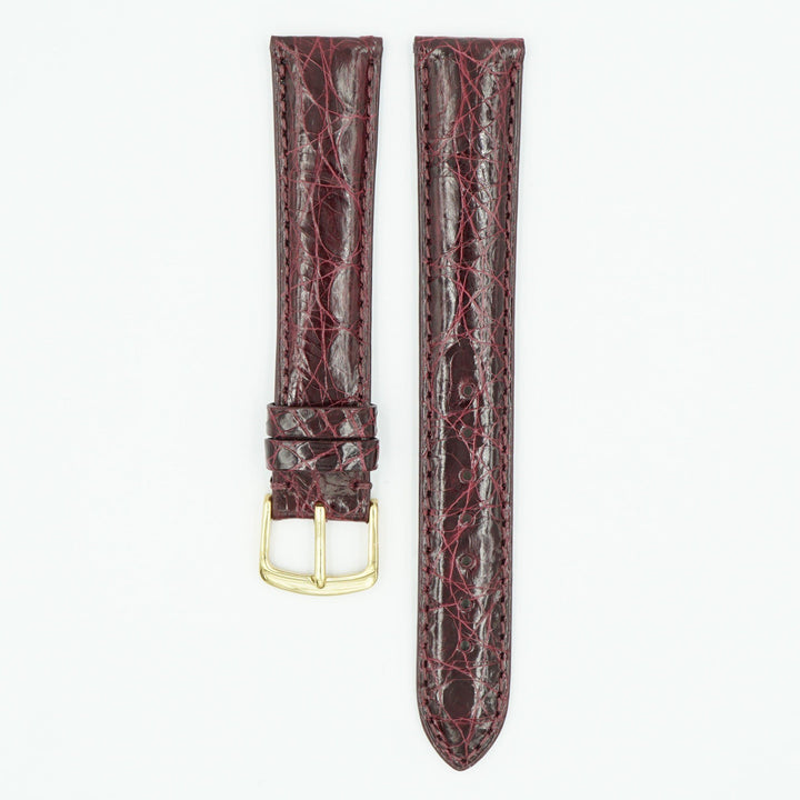 Caiman Padded Burgundy Crocodile Watch Band image