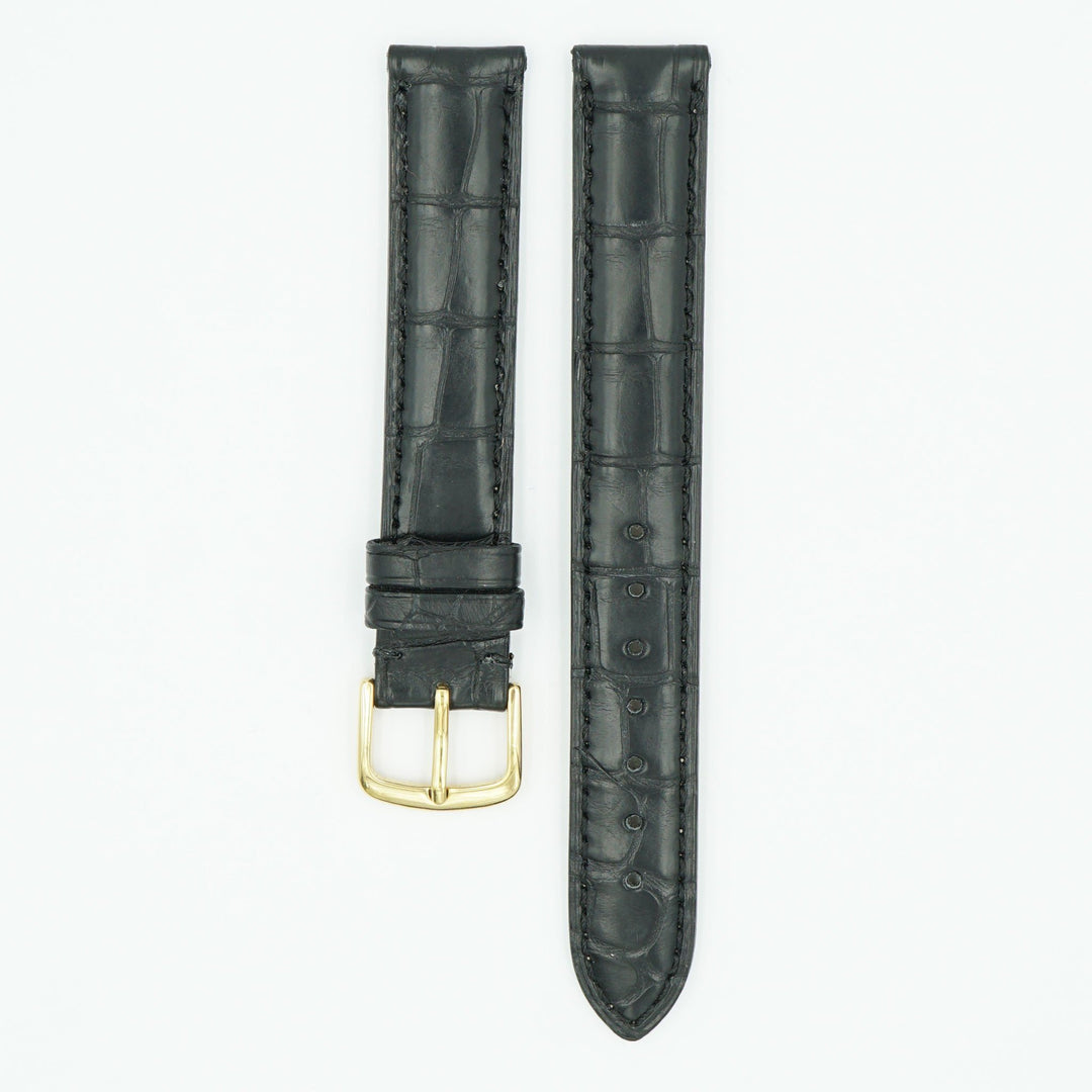 Black Genuine Matte Alligator Watch Strap image