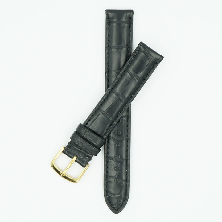 Black Genuine Matte Alligator Watch Strap image