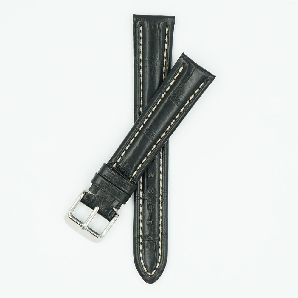 Alligator Matte Black Watch Strap image