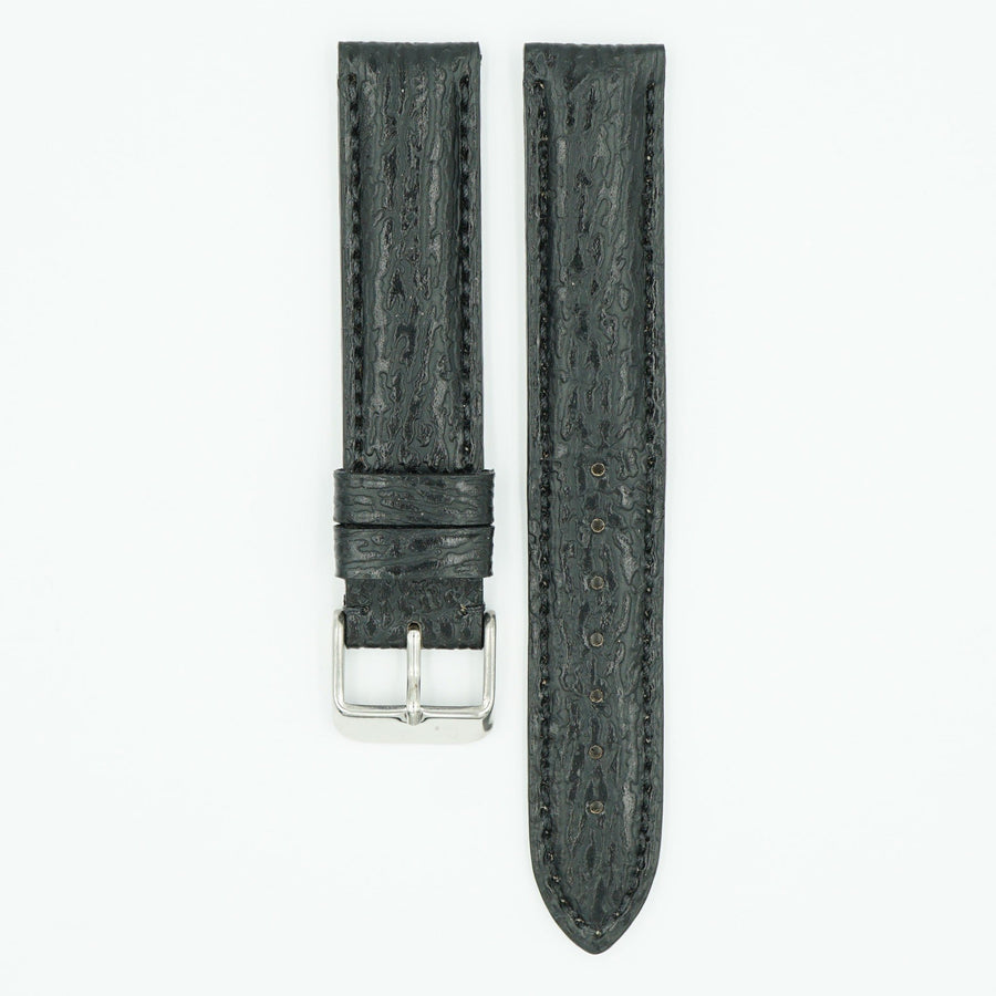 Shark Skin Black Leather Watch Strap image