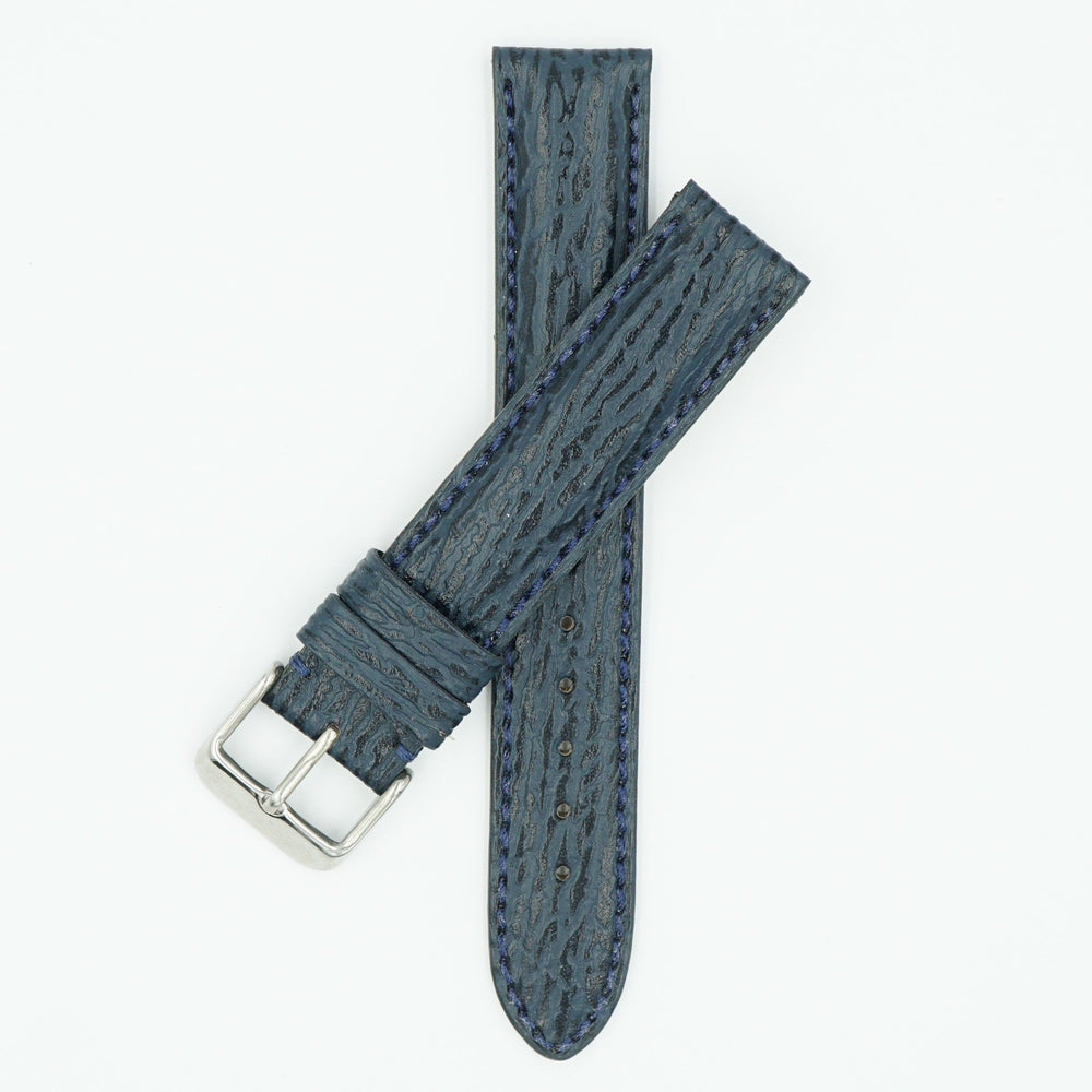 Shark Skin Blue Leather Watch Strap image