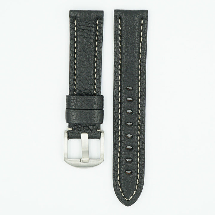 Black Vegetable Tanned Leather Watch Strap image